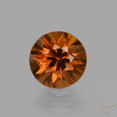 1.54ct 天然 深橙色 锆石, 圆形的, VVS-VS