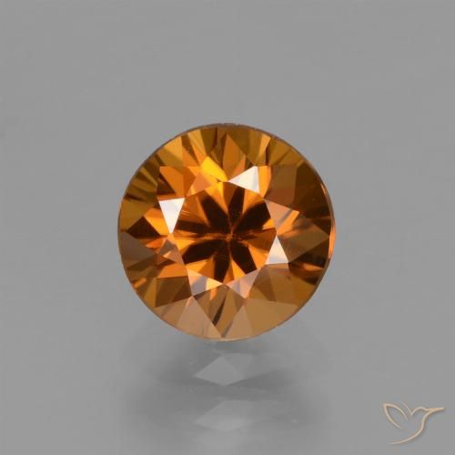 1.75ct 天然 中深橙色 锆石, 圆形的, VVS