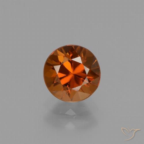 1.61ct 天然 深橙色 锆石, 圆形的, VVS-VS