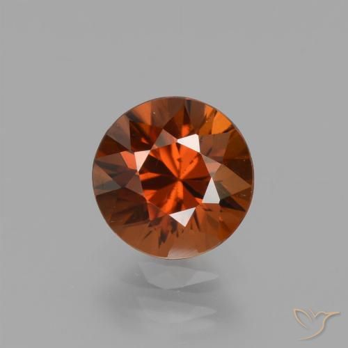 1.56ct 天然 红橙色 锆石, 圆形的, VVS-VS