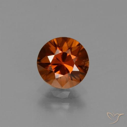 1.49ct 天然 红橙色 锆石, 圆形的, VVS