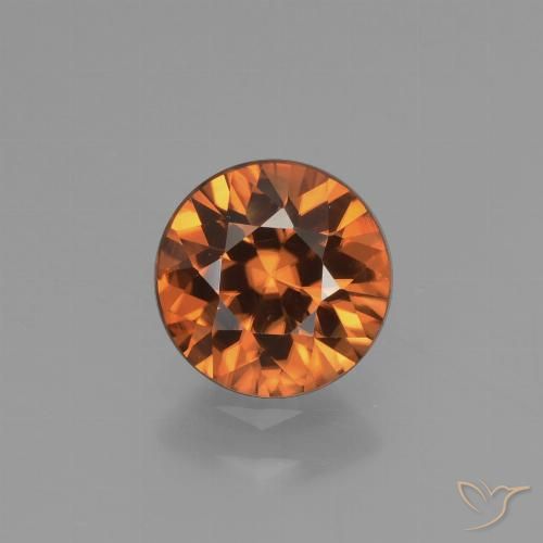 1.50ct 天然 中橙 锆石, 圆形的, VVS-VS