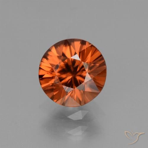1.36ct 天然 琥珀橙 锆石, 圆形的, VS