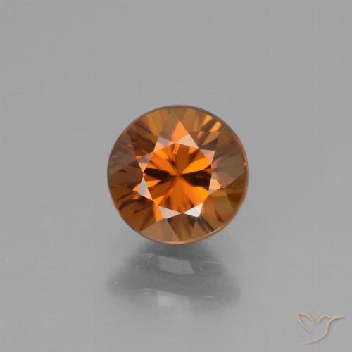 1.14ct 天然 深橙色 锆石, 圆形的, VVS