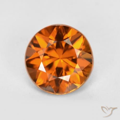 1.36ct 天然 深橙色 锆石, 圆形的, VS