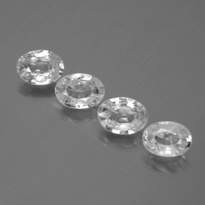 3.73天然白色锆石，椭圆形切割，6.7×4.9毫米，VS