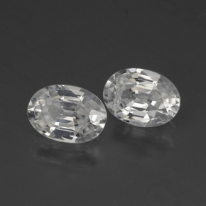 2.27天然白色锆石，椭圆形切割，7×5毫米，VS