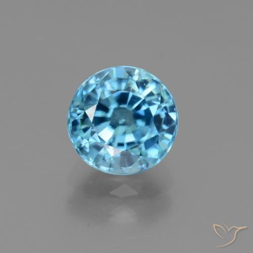 3.16ct 天然 深蓝色 锆石, 圆形的, VS