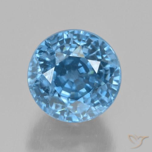 5.72ct 天然 蓝色 锆石, 圆形的, VVS
