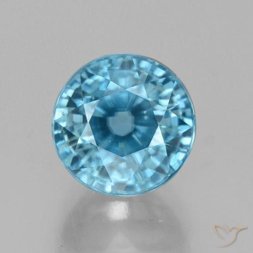 4.84ct 天然 中蓝 锆石, 圆形的, VVS