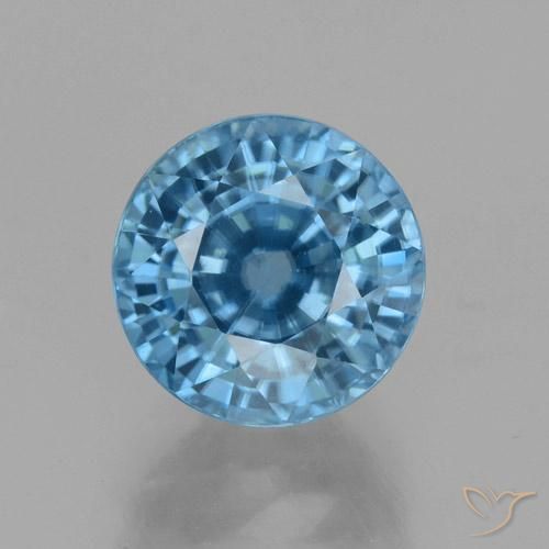 4.52ct 天然 天蓝 锆石, 圆形的, VVS