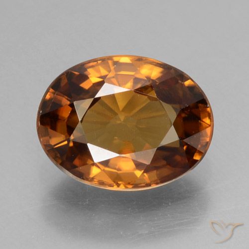 1.85ct 天然 深橙色 锆石, 椭圆形, VVS