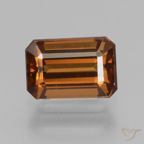 1.56ct 天然 中深橙色 锆石, 祖母绿式切割, VVS