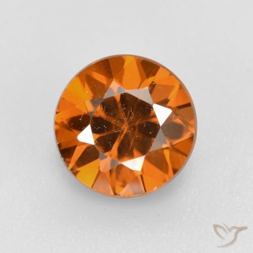 1.62ct 天然 中深橙色 锆石, 圆形的, VVS-VS