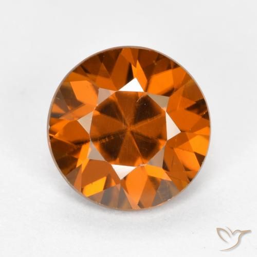 1.48ct 天然 深橙色 锆石, 圆形的, VVS-VS