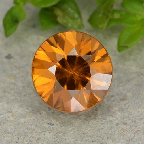 1.13ct 天然 杏橙 锆石, 圆形的, VVS-VS