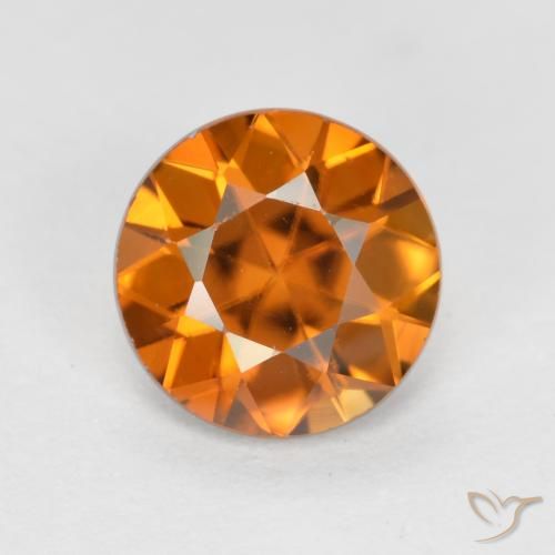 1.24ct 天然 中橙 锆石, 圆形的, VVS-VS