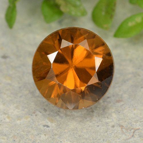 1.42ct 天然 中橙 锆石, 圆形的, VVS-VS