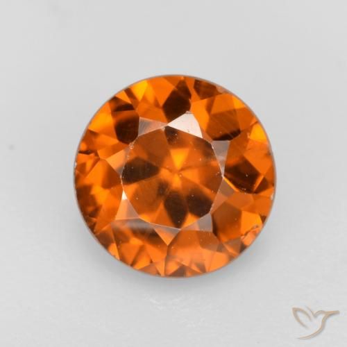1.14ct 天然 中深橙色 锆石, 圆形的, VS
