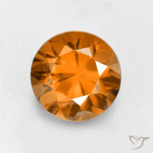 1.25ct 天然 深橙色 锆石, 圆形的, VVS-VS