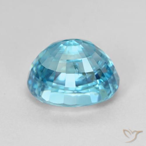 5.84克拉天然锆石，椭圆形切割，10×7.6毫米，VVS-VS