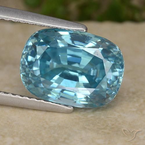 6.38ct 天然 中蓝 锆石, 椭圆形, VVS
