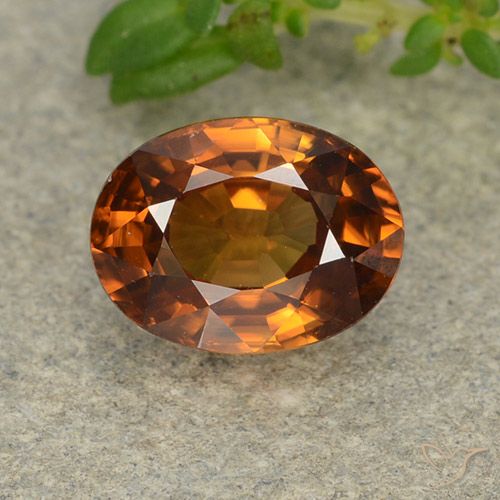 2.00ct 天然 中深橙色 锆石, 椭圆形, VVS-VS