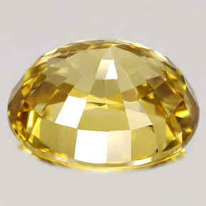 1.92克拉天然黄色锆石，椭圆形切割，8.5×6.1毫米，IF