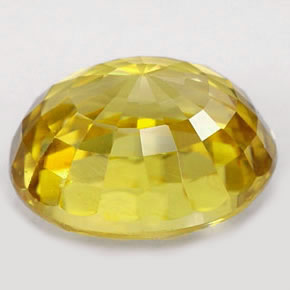 1.96克拉天然黄色锆石，椭圆形切割，7.7×6毫米，VVS