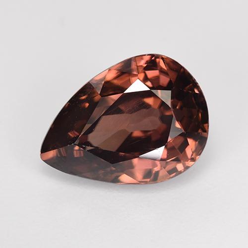 4.62克拉天然红色锆石，梨形，10.8×8毫米，VVS-VS