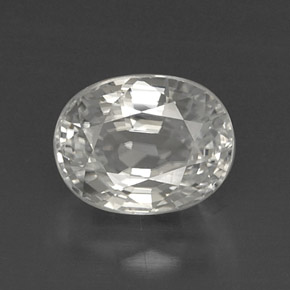 8.64克拉天然白色锆石，椭圆形切割，11.6×9.1毫米，VVS