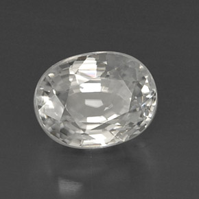 8.64克拉天然白色锆石，椭圆形切割，11.6×9.1毫米，VVS
