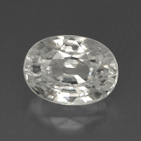 9.71克拉天然白色锆石，椭圆形切割，12.6×9.2毫米，VVS