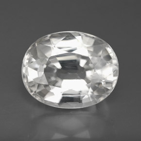 9.99克拉天然白色锆石，椭圆形切割，13.2×10.5毫米，VVS