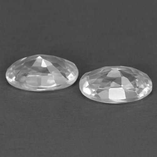 0.72天然白色锆石，椭圆形切割，5.1×3.2毫米，VVS