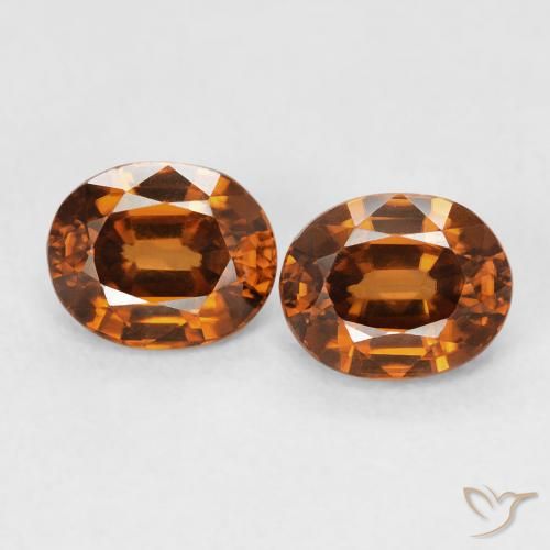 2.14ctw 天然 Medium Dark-Orange 锆石, 椭圆形, VVS