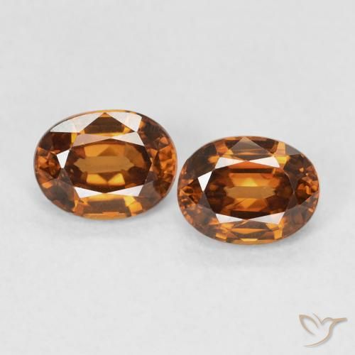 1.19ctw 天然 Medium Dark-Orange 锆石, 椭圆形, VVS-VS