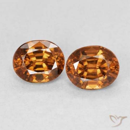 2.22ctw 天然 Medium Dark-Orange 锆石, 椭圆形, VS