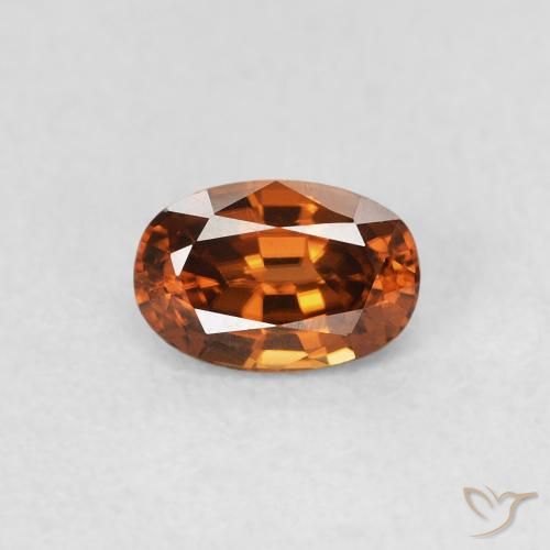 0.82ct 天然 Medium Dark-Orange 锆石, 椭圆形, VVS