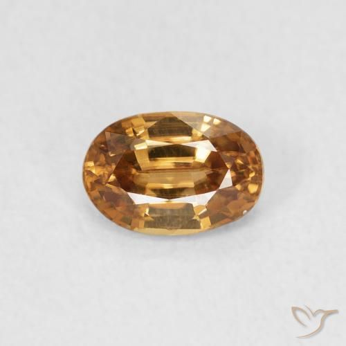 0.77ct 天然 中橙 锆石, 椭圆形, VVS
