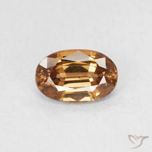 0.77ct 天然 棕橙色 锆石, 椭圆形, VVS