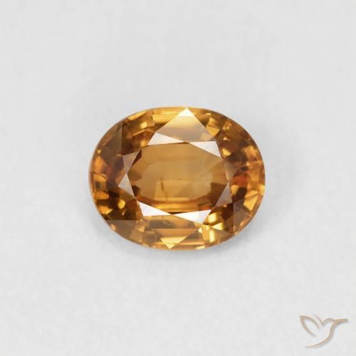 0.94ct 天然 中橙 锆石, 椭圆形, VVS