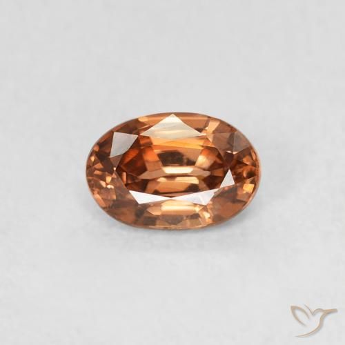 0.67ct 天然 深橙色 锆石, 椭圆形, VVS