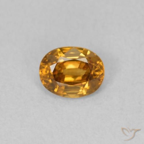 0.59ct 天然 橙棕色 锆石, 椭圆形, VVS-VS