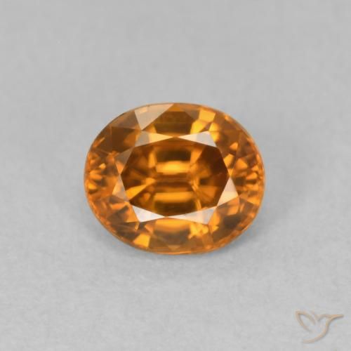 1.04ct 天然 棕橙色 锆石, 椭圆形, VVS-VS