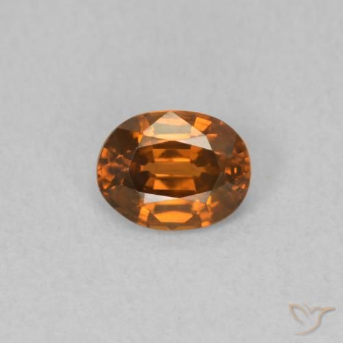 0.59ct 天然 深橙色 锆石, 椭圆形, VVS-VS