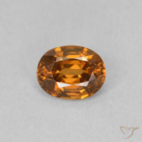 0.60ct 天然 深橙色 锆石, 椭圆形, VVS-VS