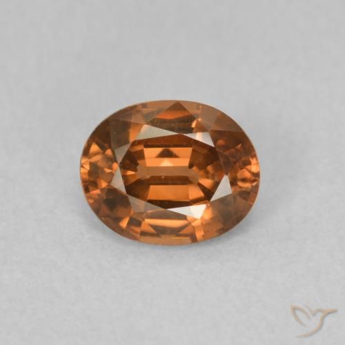 0.87ct 天然 Medium Dark-Orange 锆石, 椭圆形, VVS-VS