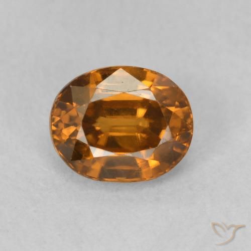 1.02ct 天然 棕橙色 锆石, 椭圆形, VVS-VS