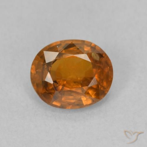 0.96ct 天然 深橙色 锆石, 椭圆形, VS